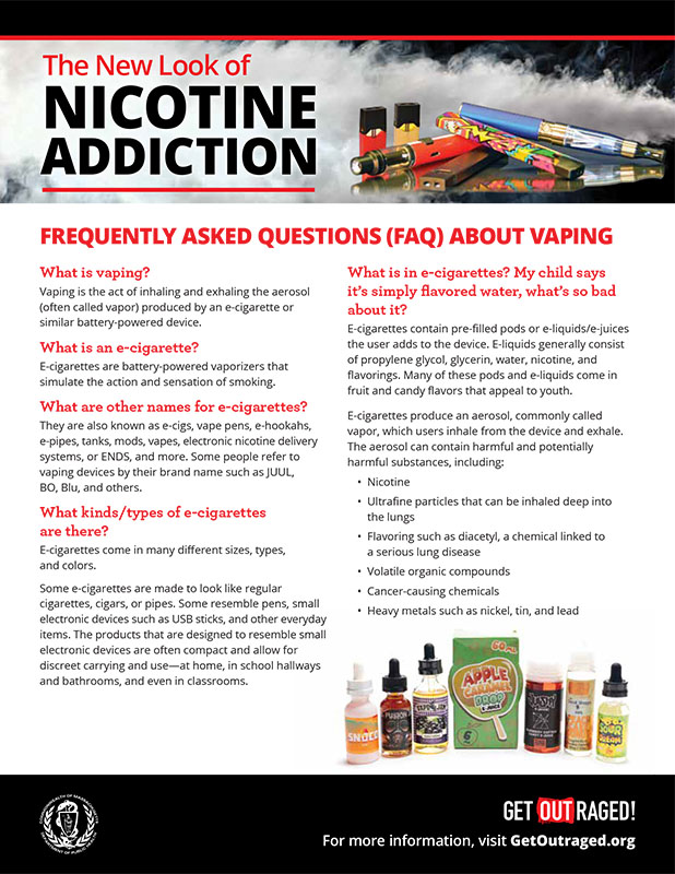 Vaping Frequently Asked Questions FAQ Brochure English